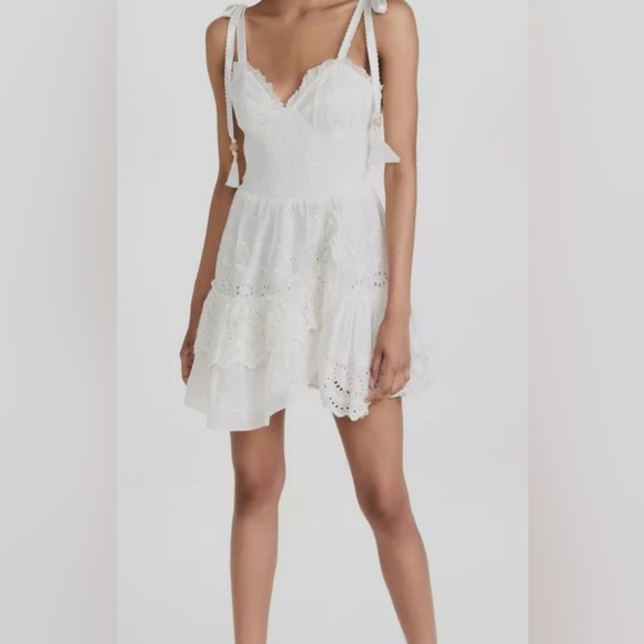White Eyelet Loveshackfancy Dress - Olani Mini - Picture 1 of 2